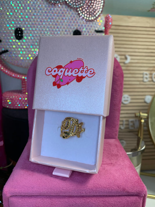 Cursive Initial Letter Ring