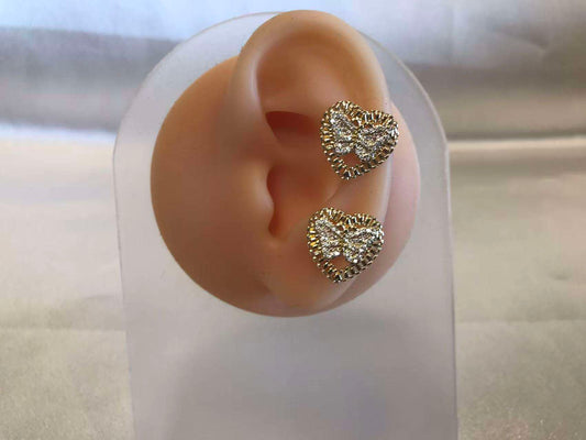 Heart Diamond Butterfly Earrings