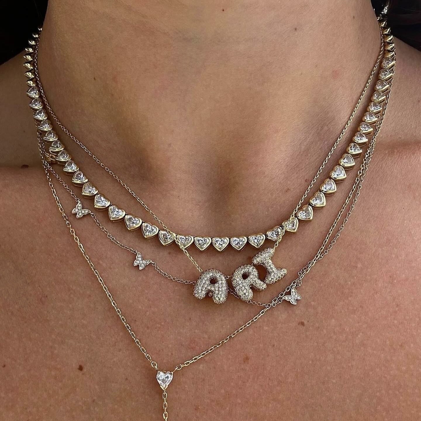 Custom Bubble Letter Necklace -camillaboutiqueshop