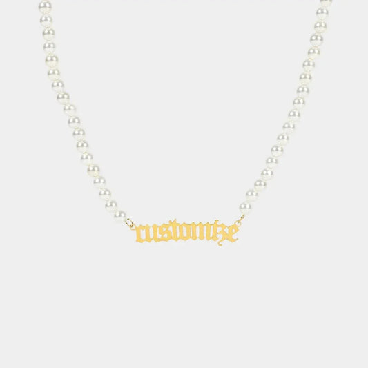 Custom Pearl Name Necklace - Camillaboutiqueshop