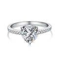 Heart-Shaped Pink & White Cubic Zirconia Sterling Silver Ring - camillaboutiqueshop