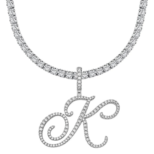 Iced Initial Necklace - camillaboutiqueshop
