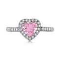 Sterling Silver Lab-Created Pink & White Sapphire Heart Ring - camillaboutiqueshop